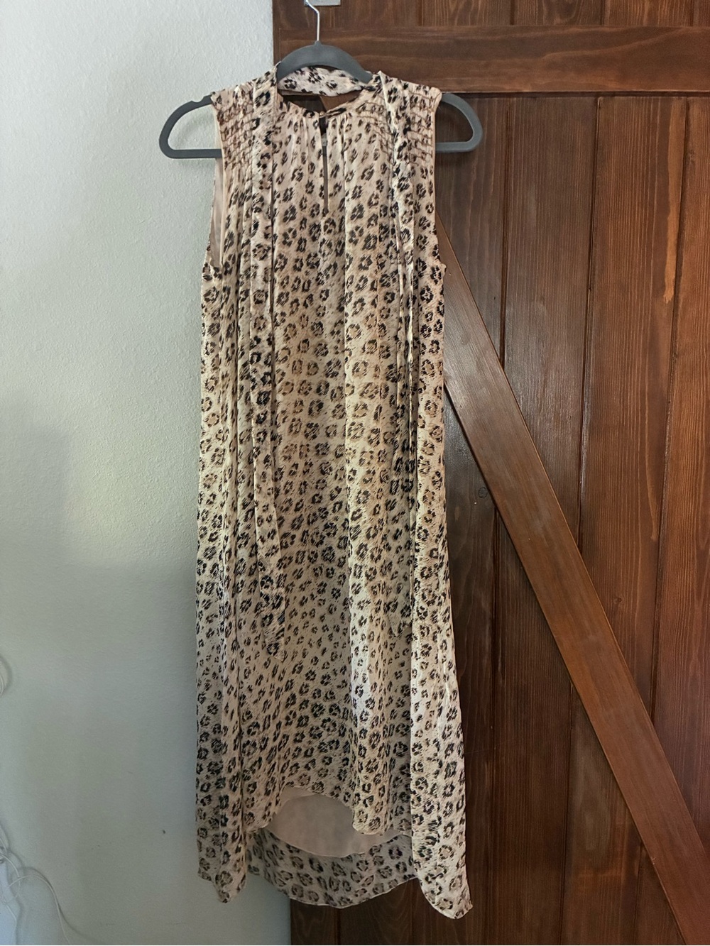 Joie Beige and Black Leopard Print Maxi Dress silk
